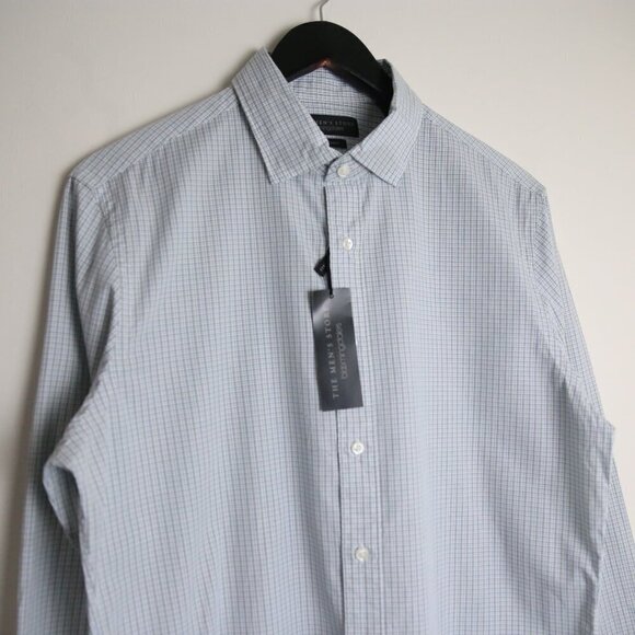 NWT The Men's Bloomingdale's Gingham Button Down Stretch Fabric Size Medium - Picture 2 of 6